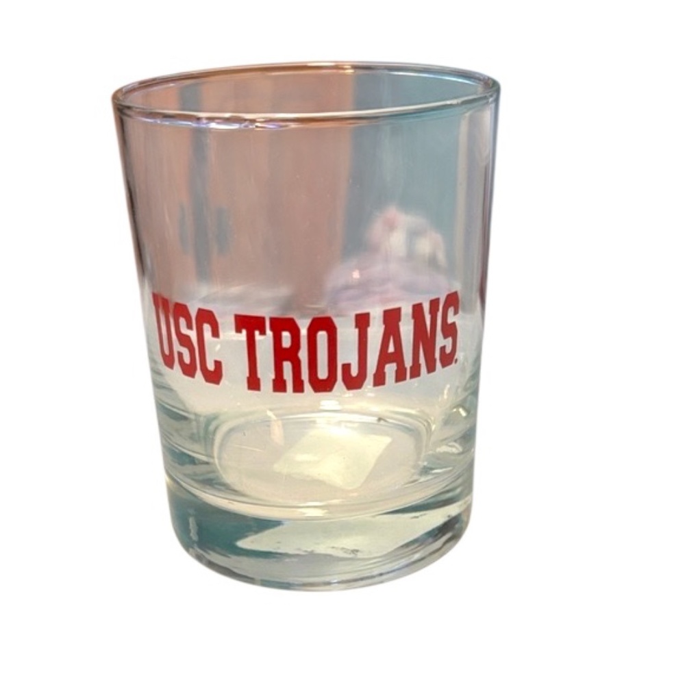 USC Trojans Red Glass Rocks Glass